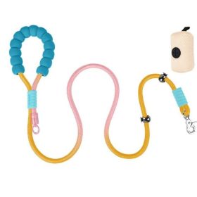 Explosion-proof Dog Leash For Small And Medium-sized Dogs, Suitable For Corgi, Border Collie, Shiba Inu, Dog Walking Collar And Dog Chain (Option: Yellow and pink gradient)