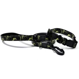 UV Printing Camouflage Embossed Pet Leash Set Is A Perfect Combination Of Style And Functionality Specially Designed For Pets' Outdoor Activities (Option: Green-15mm)